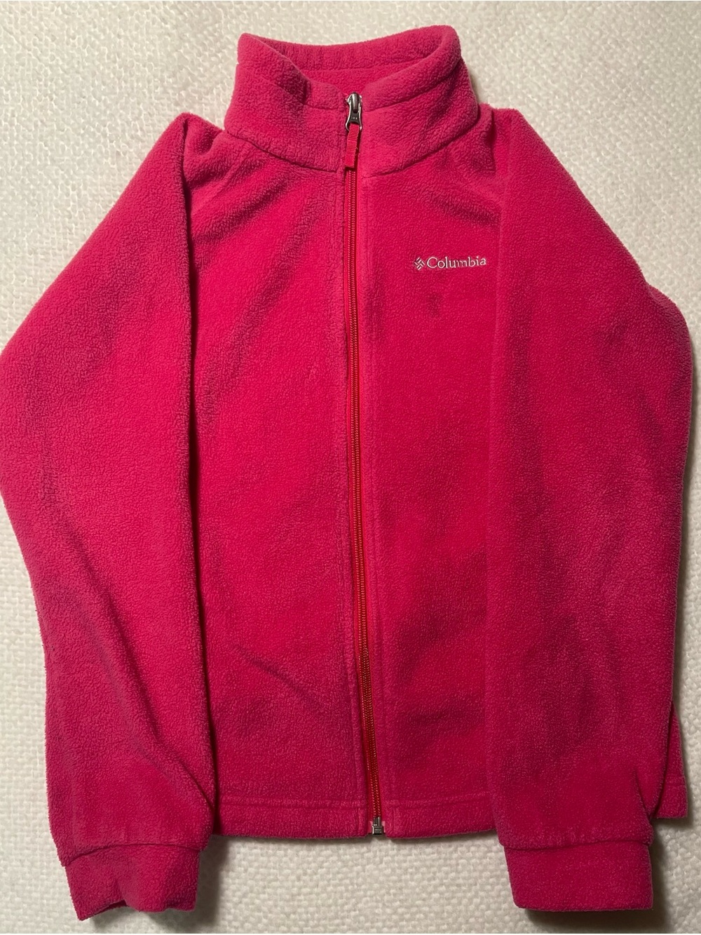 Columbia Hot Pink Girls Full-Zip Fleece Jacket Activewear Casual outdoor warm